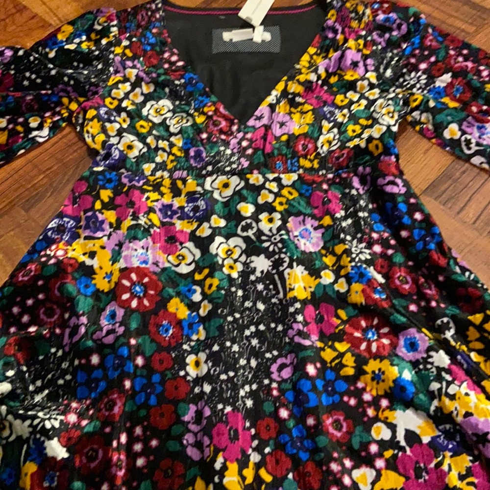 Anthropologie Velvet Floral Dress